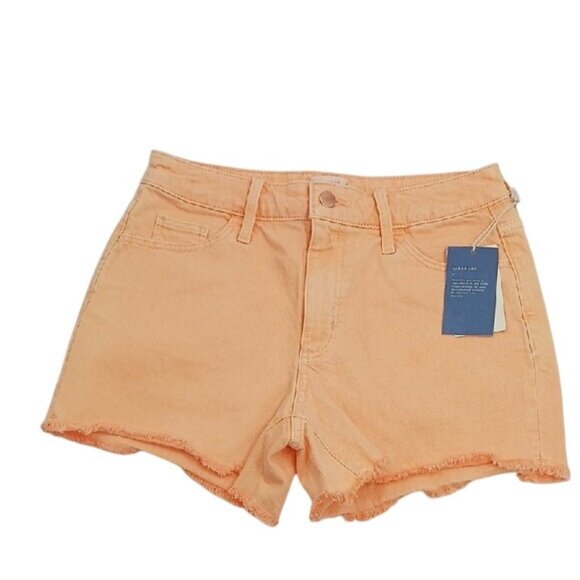 Universal Thread Denim Shorts Womens Orange Vintage Midi Cut Off Stretch - Picture 2 of 10
